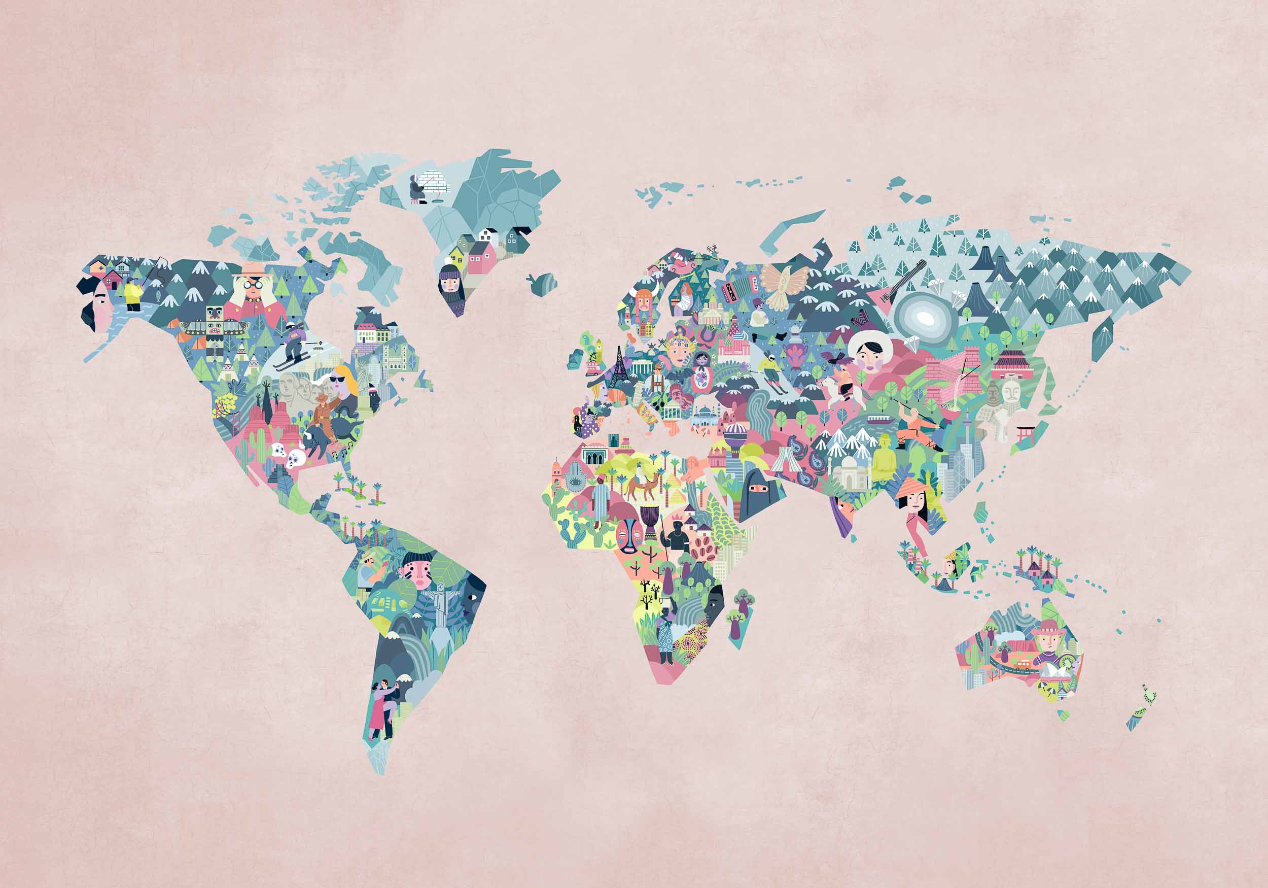 Diversity Map, Peach, Coordonne